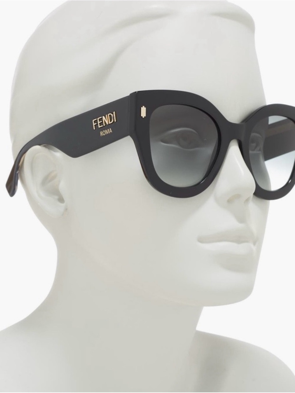 Fendi Black Cat-Eye Sunglasses with Gold Logo